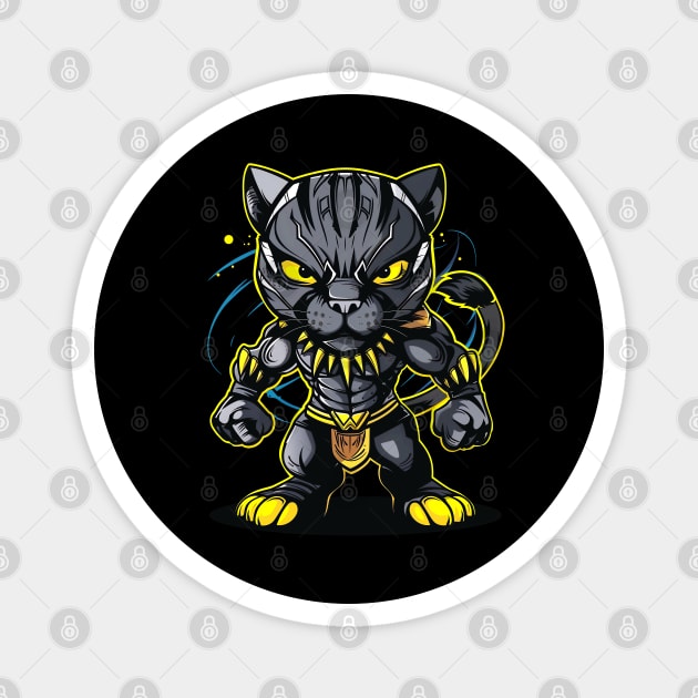 Panther Cat Hero Character Magnet by UrbanLifeApparel